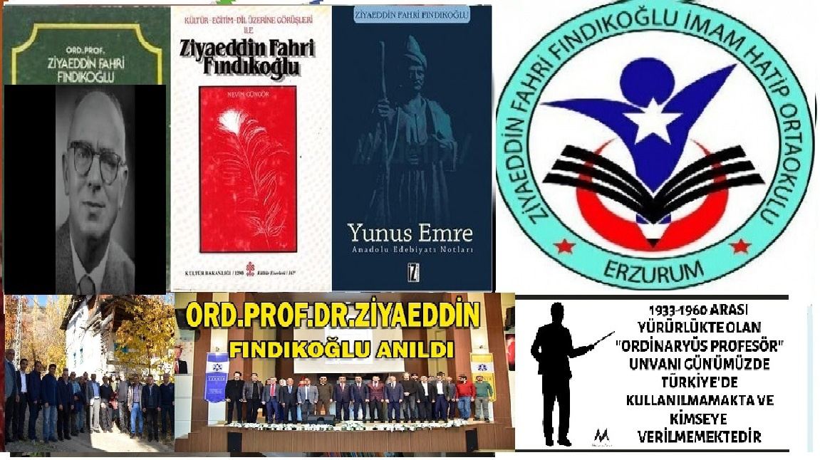 Okulumuza İsmi Verilen Erzurumlu Ordinaryüs Prof .Dr. Ziyaeddin Fahri Fındıkoğlu Kimdir ?