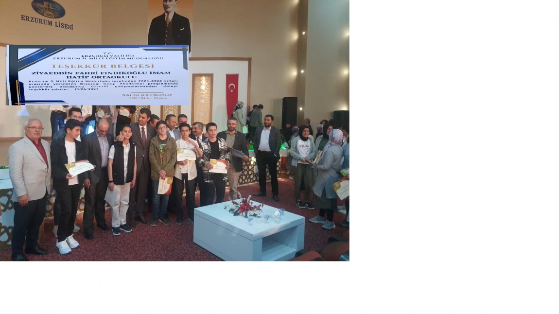 Erzurum Kitap Akademisinden Okulumuza ÖDÜL
